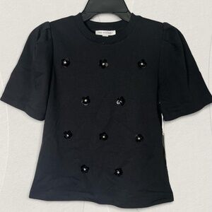 Black Sequin Embellished Women's Top blouse